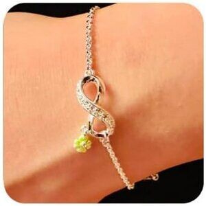 Infinity lucky clover bracelet adjustable silver plated zirconia charm jewelry